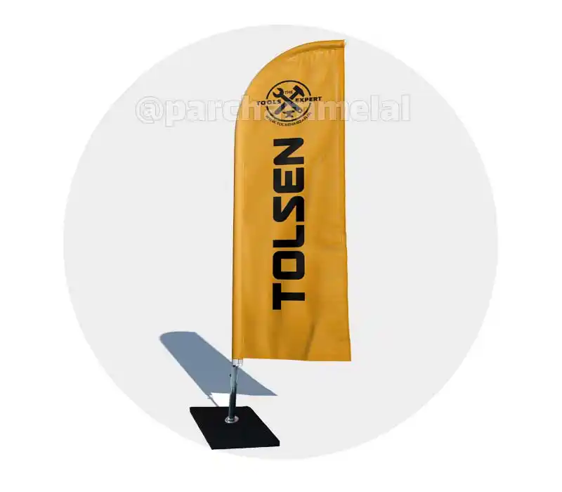 56 پرچم ساحلی 2.5 متری ساتن آمریکایی میله یک تیکه مدل بادبانی - Image 1